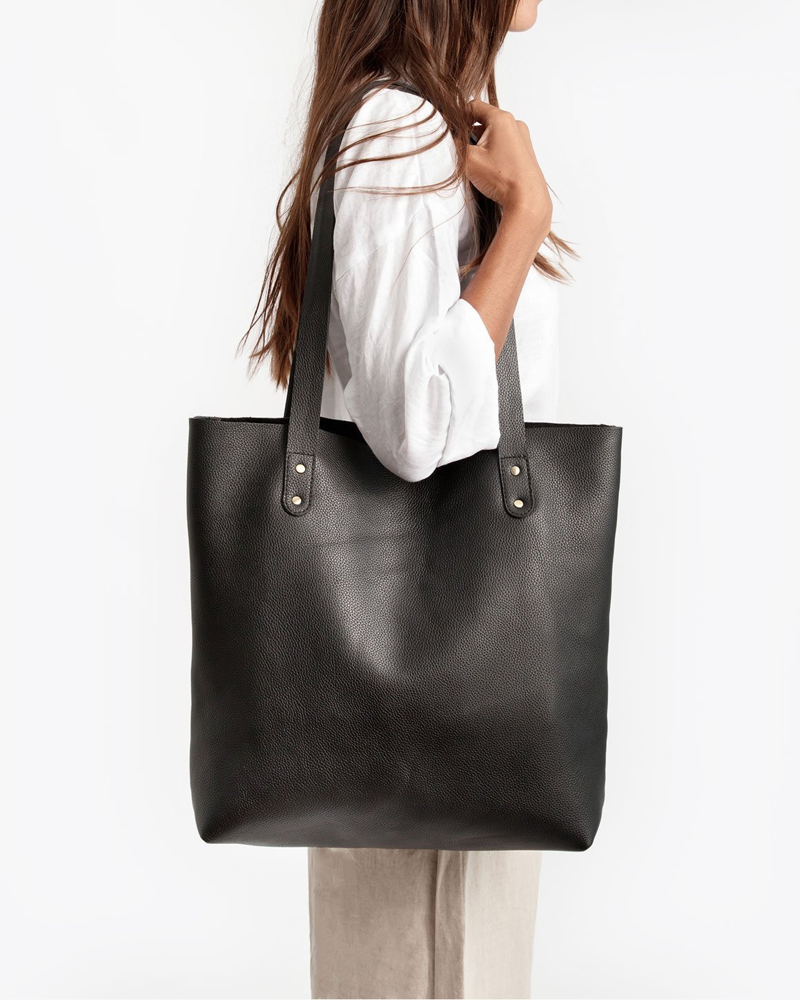Everyday Leather Tote - Black