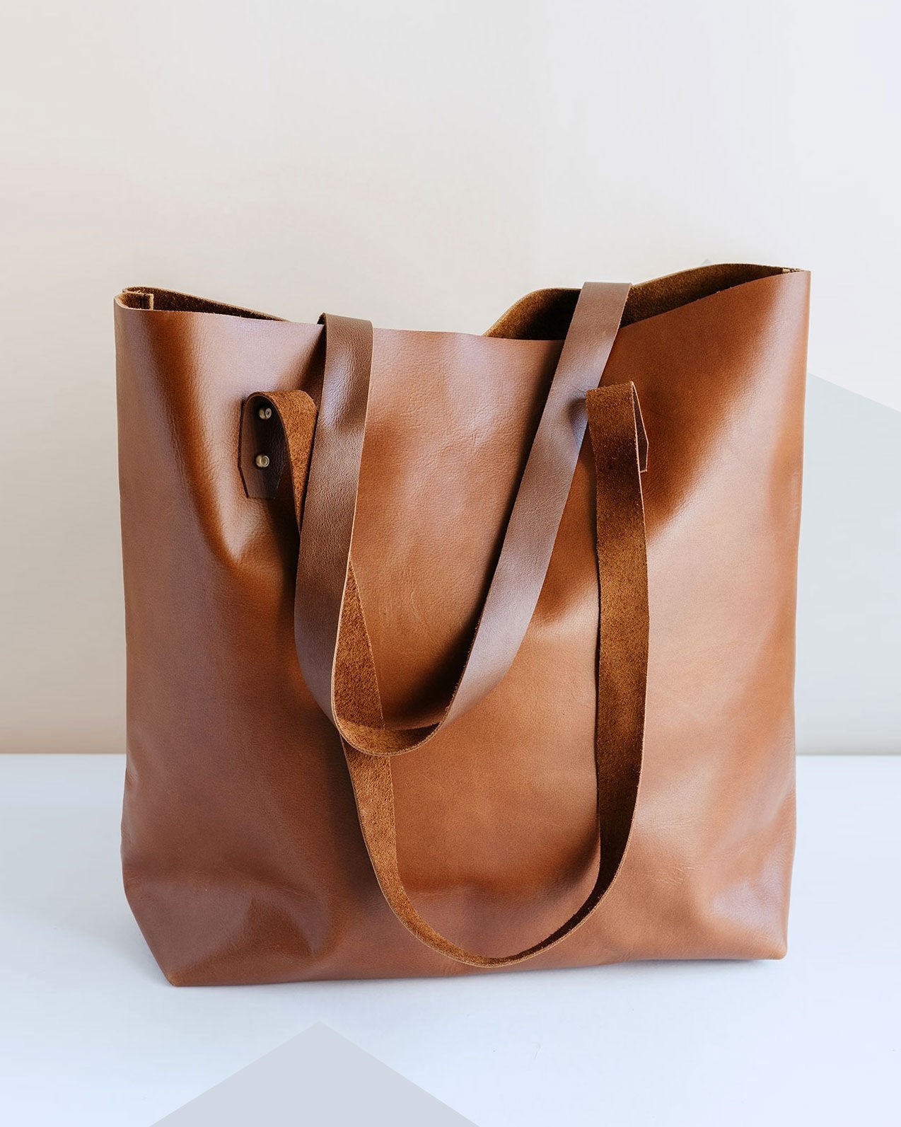 Everyday Leather Tote - Cognac Brown